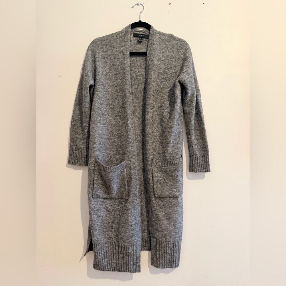 Forever 21 Heather Gray Long Cardigan